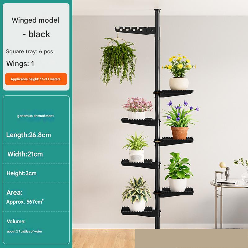 Upgrade bold 38 pipe diameter-black rod 6 square support 1 arm wings