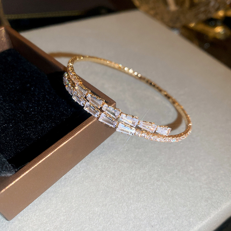 1:Gold Zircon Open Bracelet