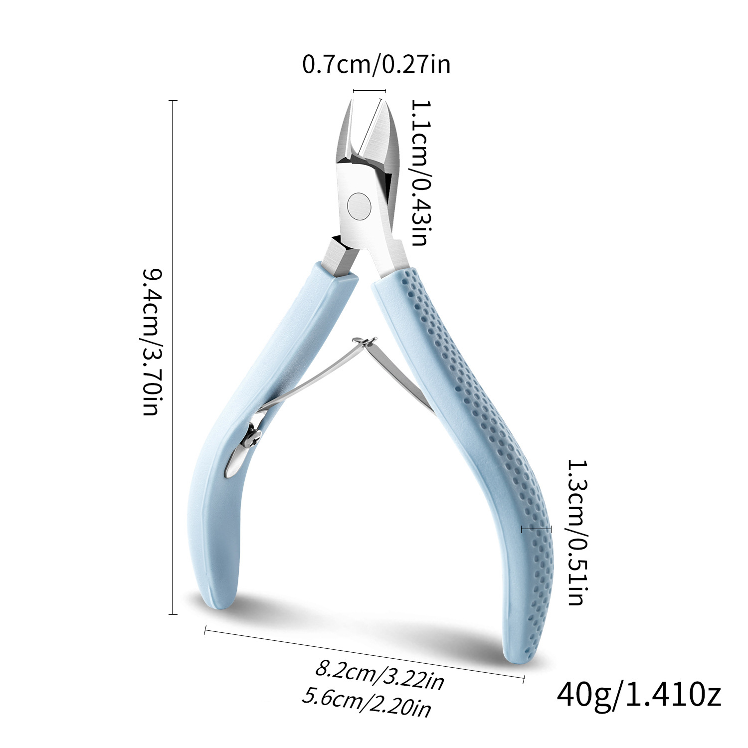 light blue silicone handle dead skin scissors (opp bag)
