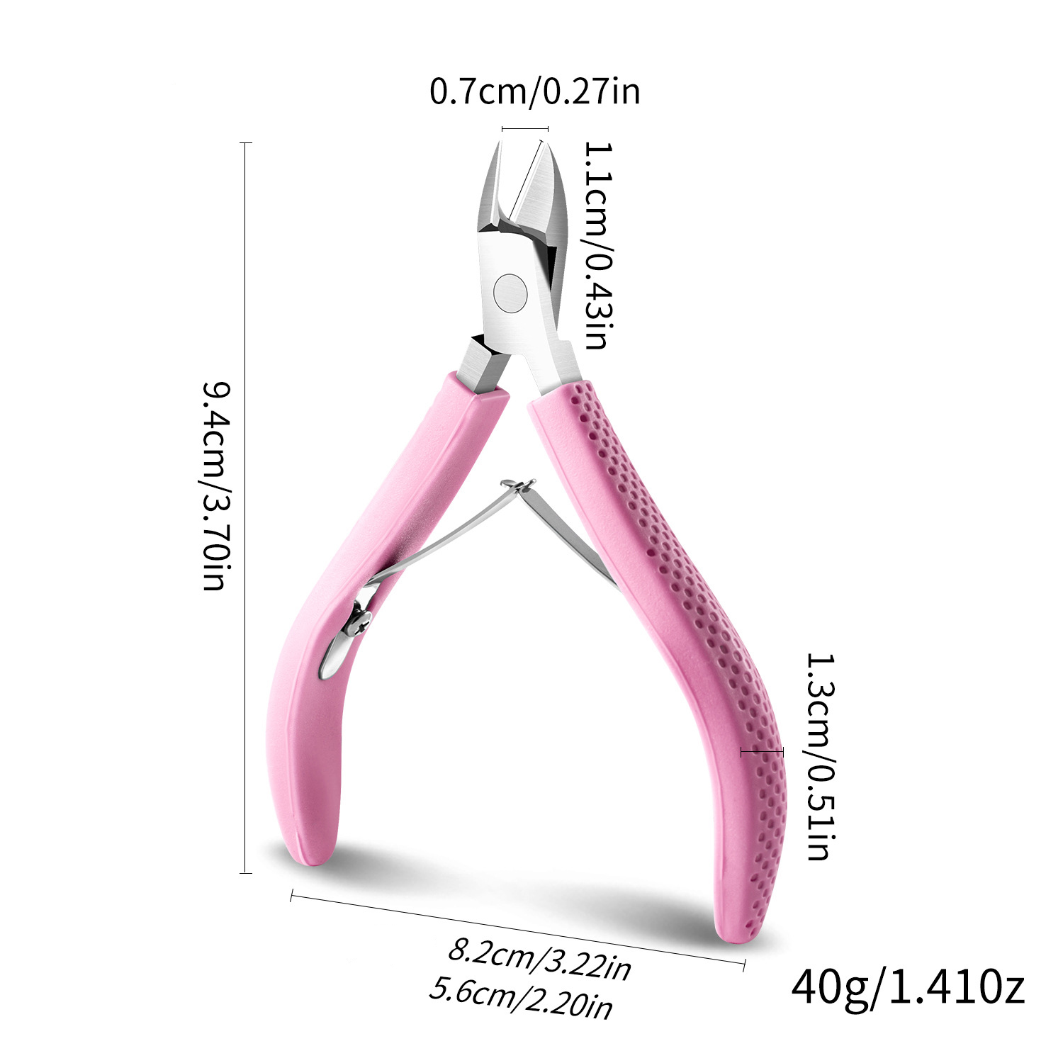 Pink steel silicone handle dead skin scissors (opp bag)