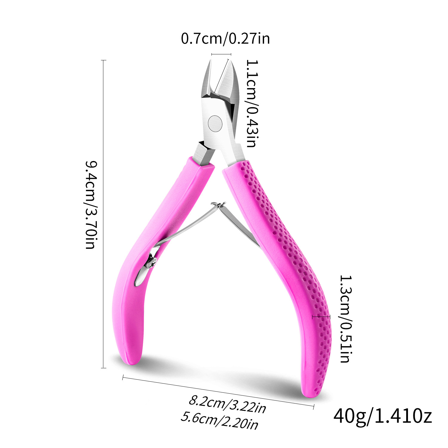 Rose red silicone handle dead skin scissors (opp bag)