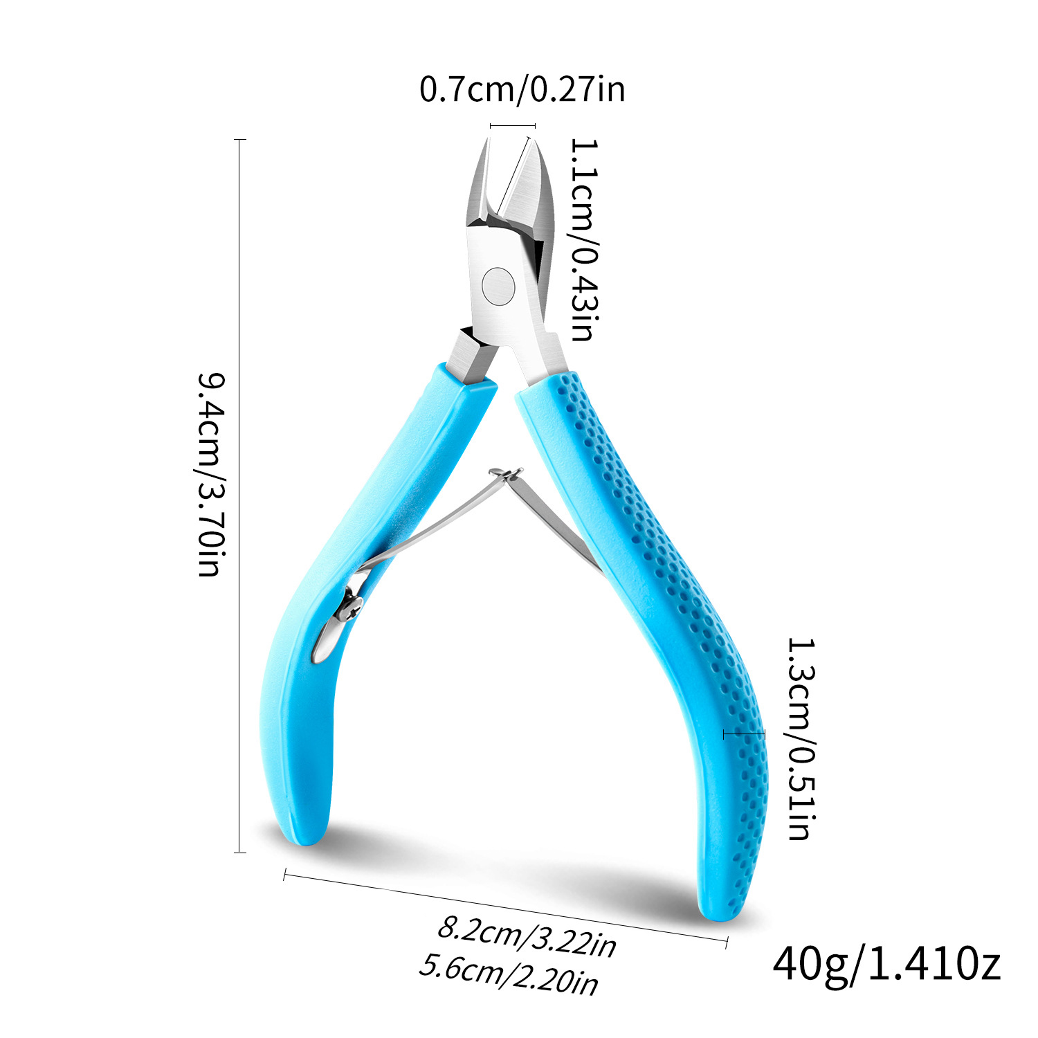 Blue silicone handle dead skin scissors (opp bag)