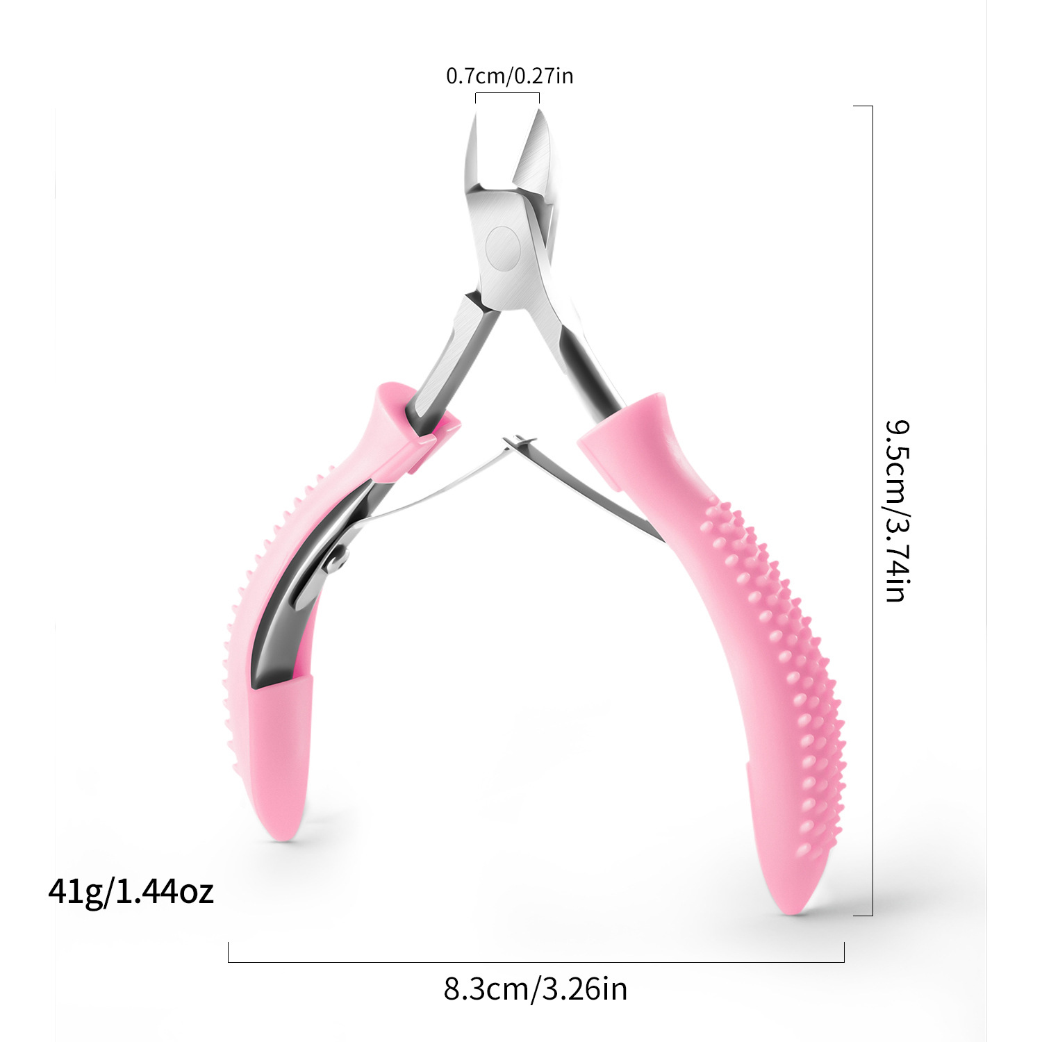 Pink plastic handle manicure dead skin scissors (opp bag)