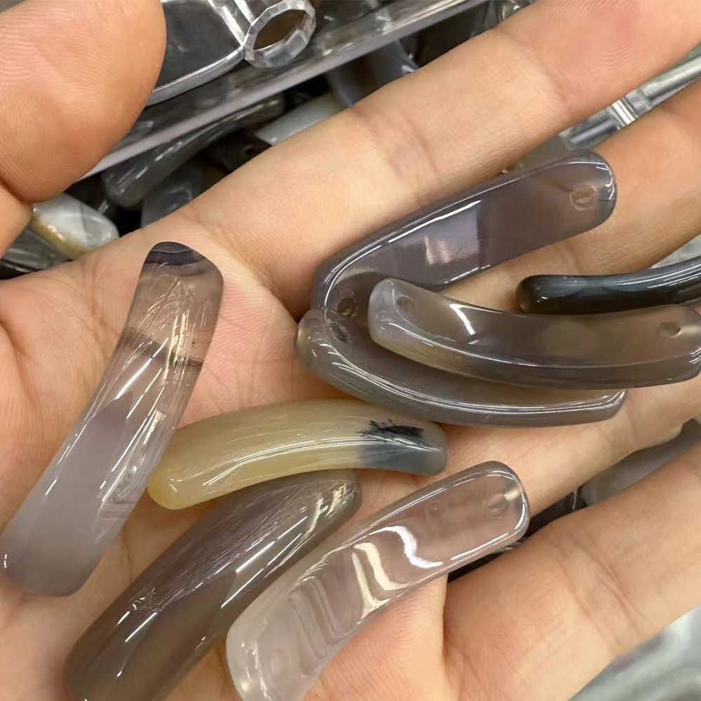 grey agate 36-38mm*10*7-8mm