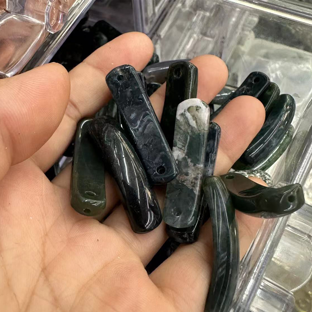 Indian aquatic agate 36-38mm*10*7-8mm