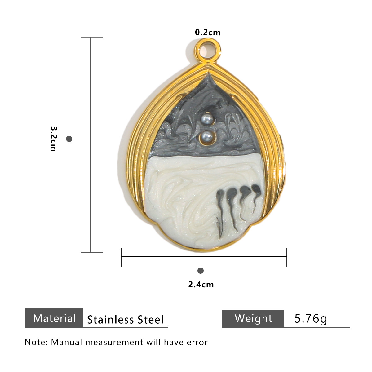 Water drop 2 pearl gradient-black white