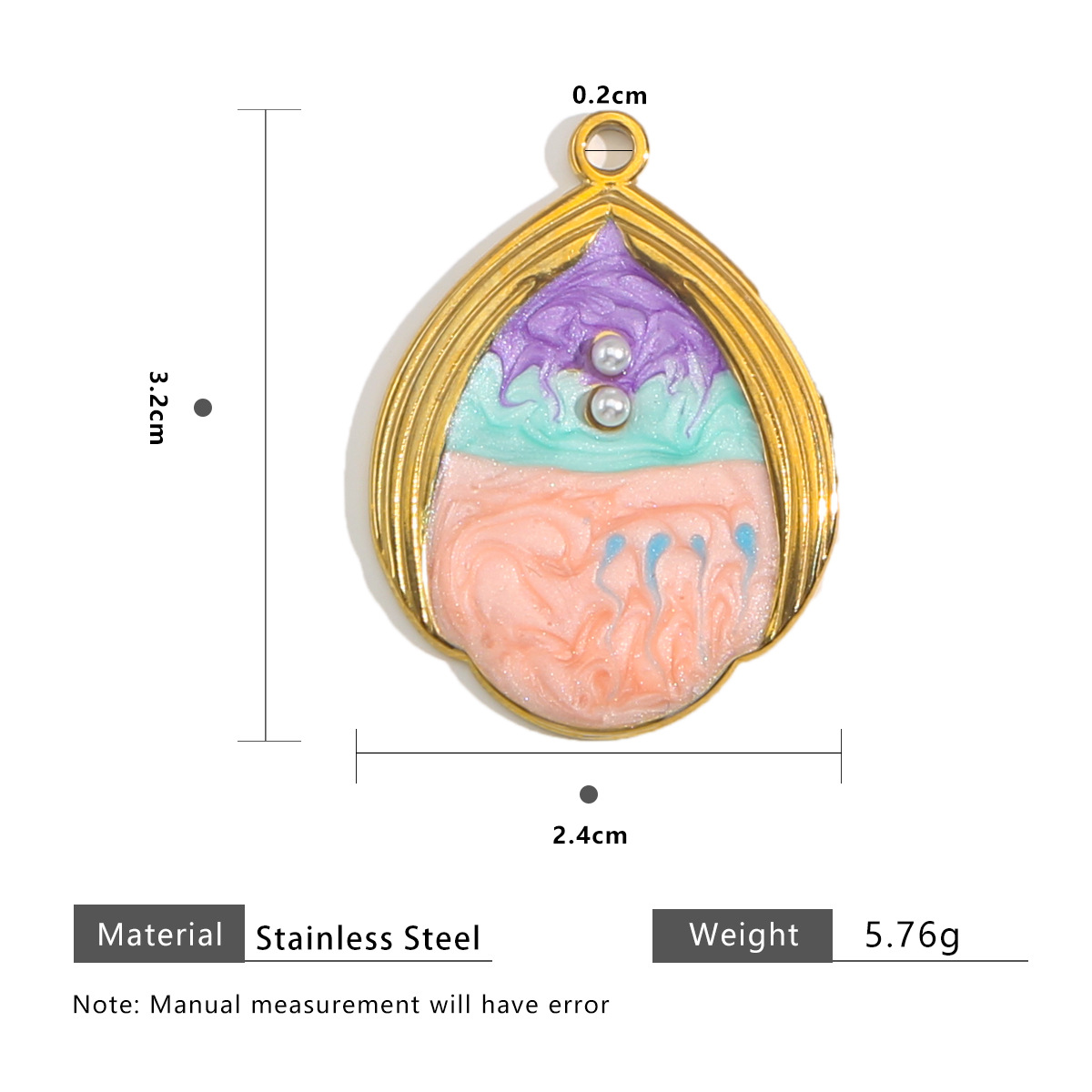 Water drop 2 pearl gradient-purple blue orange gre