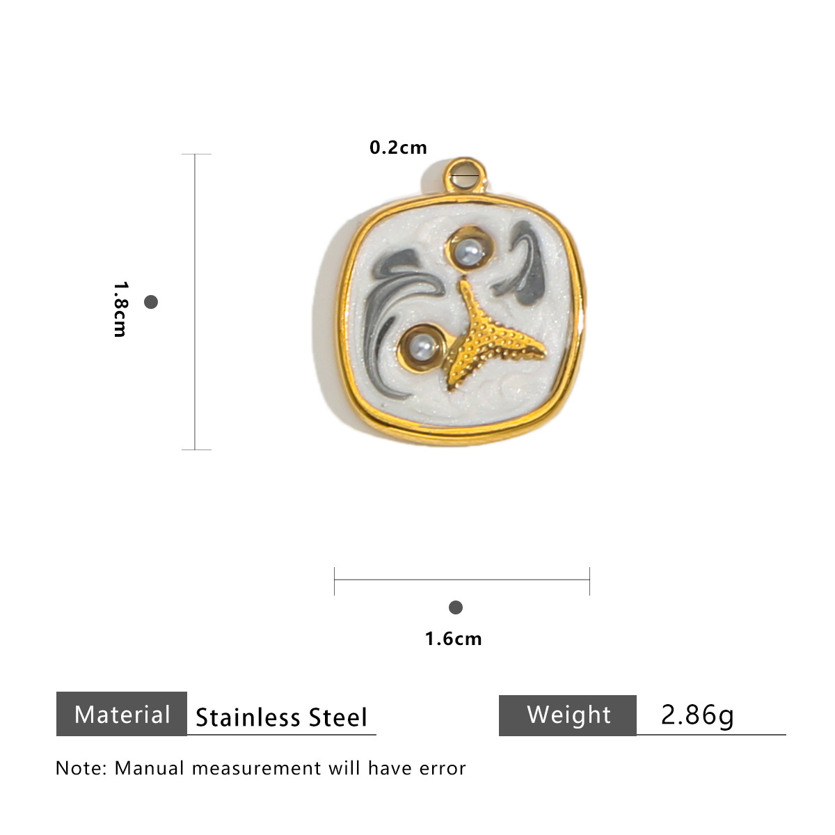 Mermaid 2 pearls gradient 16.5x18.5mm-black white