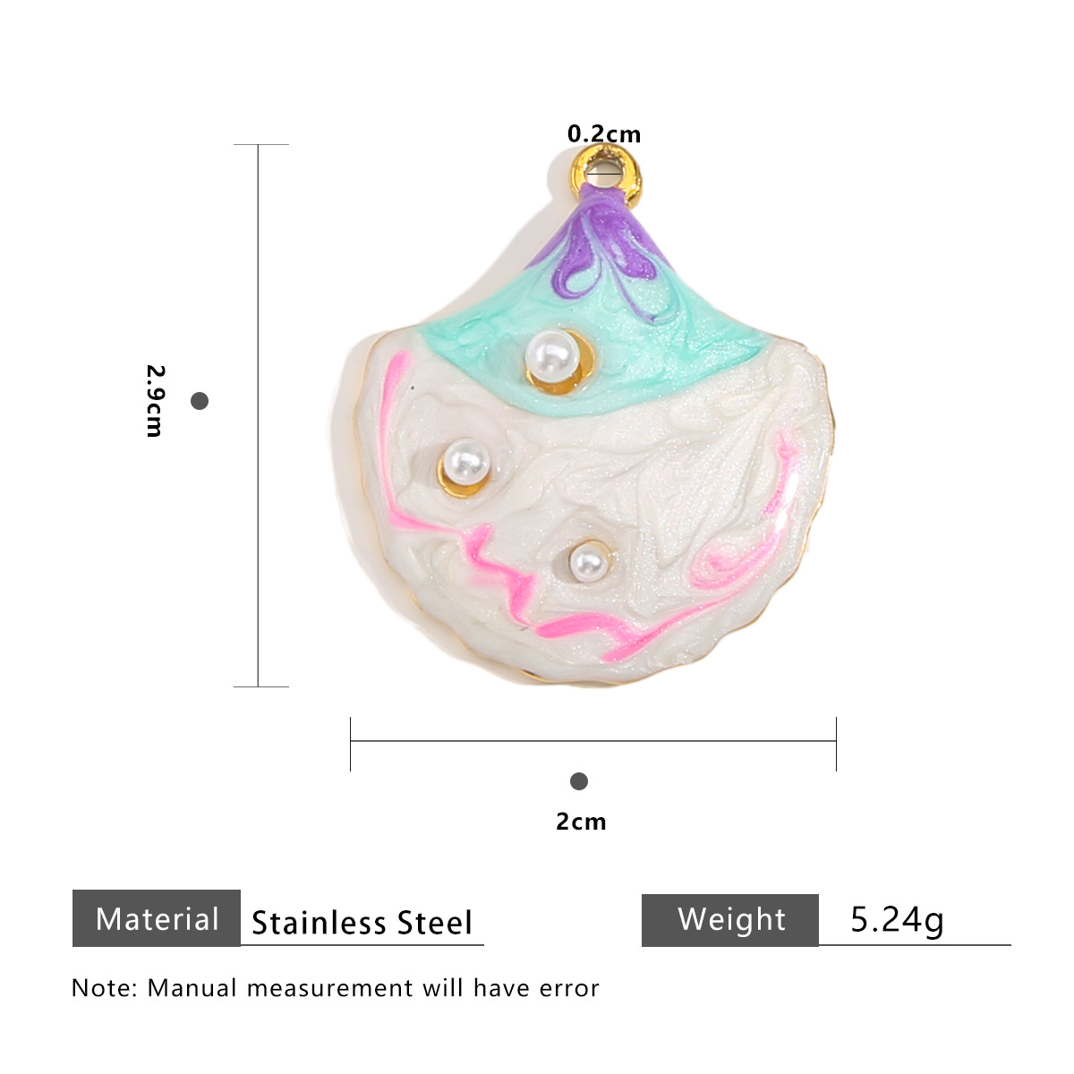 Shell 3 pearl gradient - purple   light blue   whi