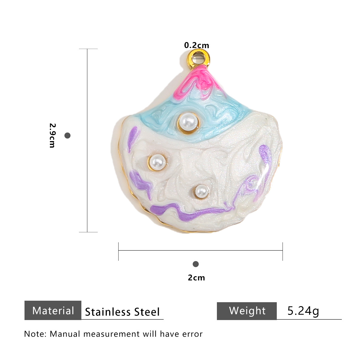 Shell 3 pearl gradient - pink   blue   white   pur
