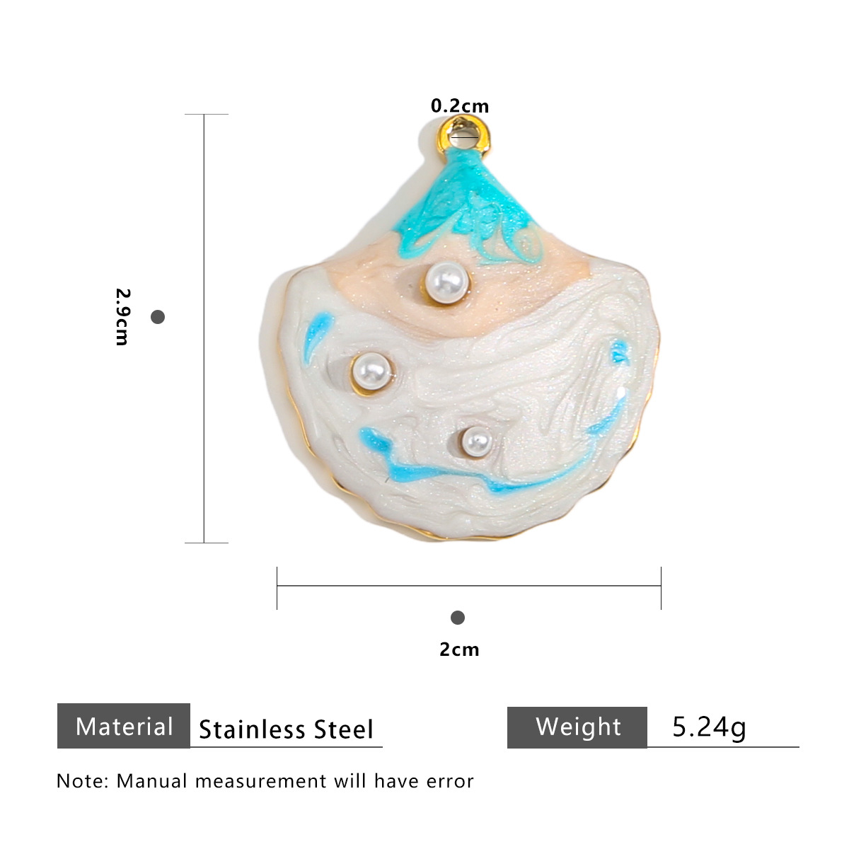 Shell 3 pearl gradient - blue   light yellow   whi