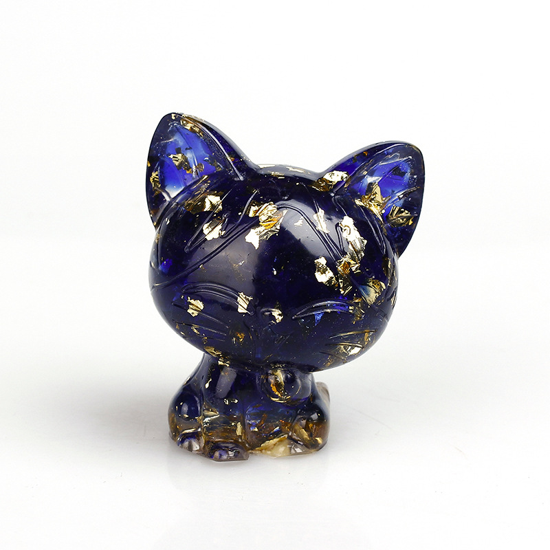 10:Deep blue glaze gold foil