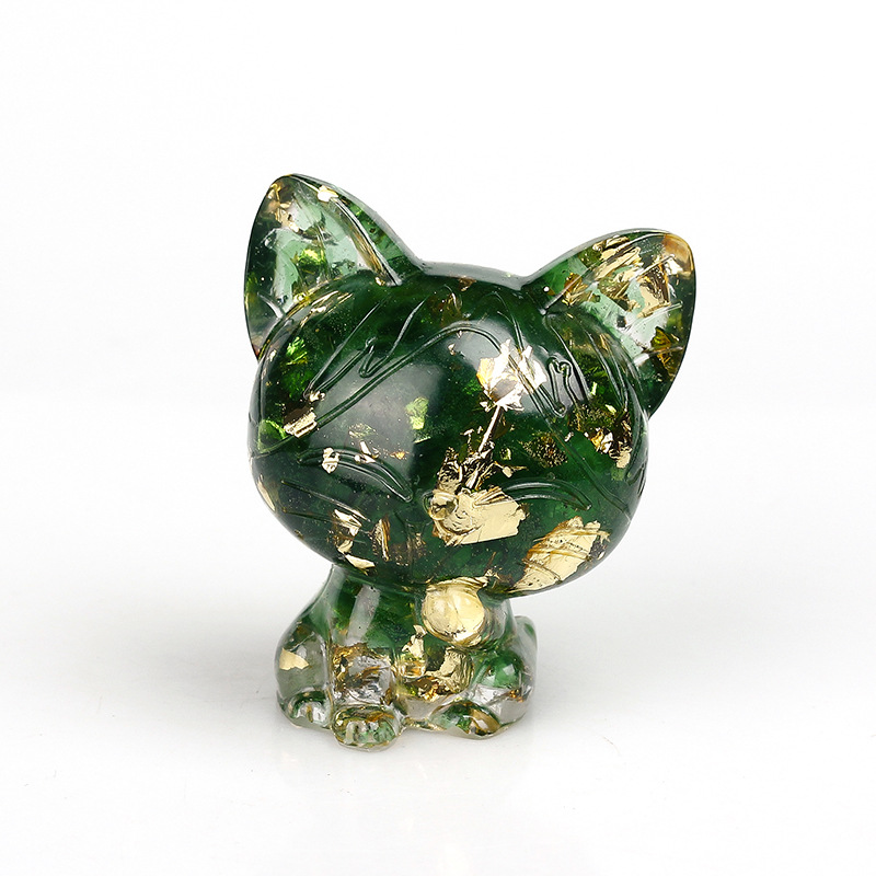 17/Green glaze gold foil