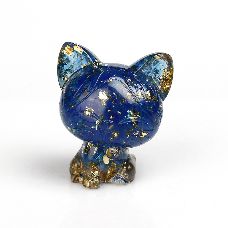 13/Sea blue glaze gold foil