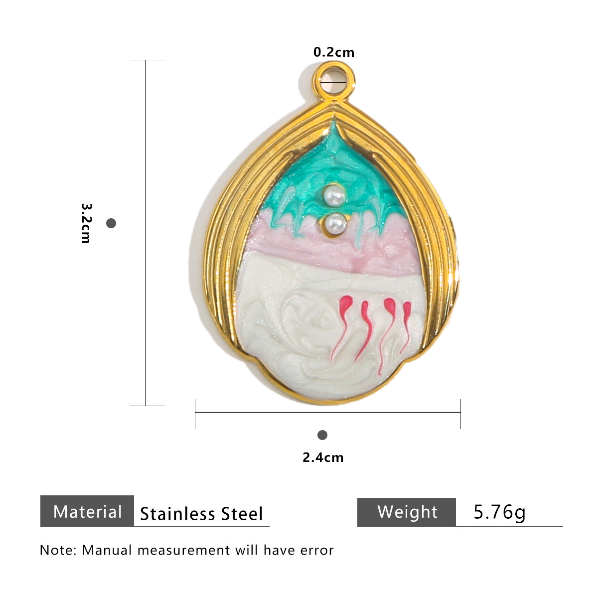 13:Water drop 2 pearl gradient-blue pink white red