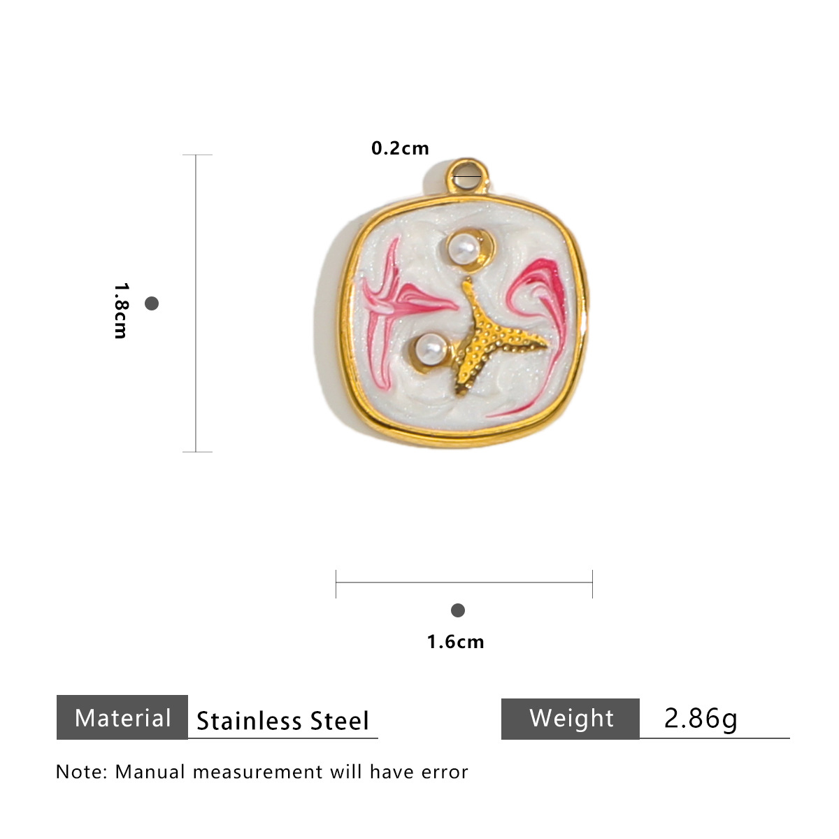 19:Mermaid 2 pearls gradient 16.5x18.5mm-pink white