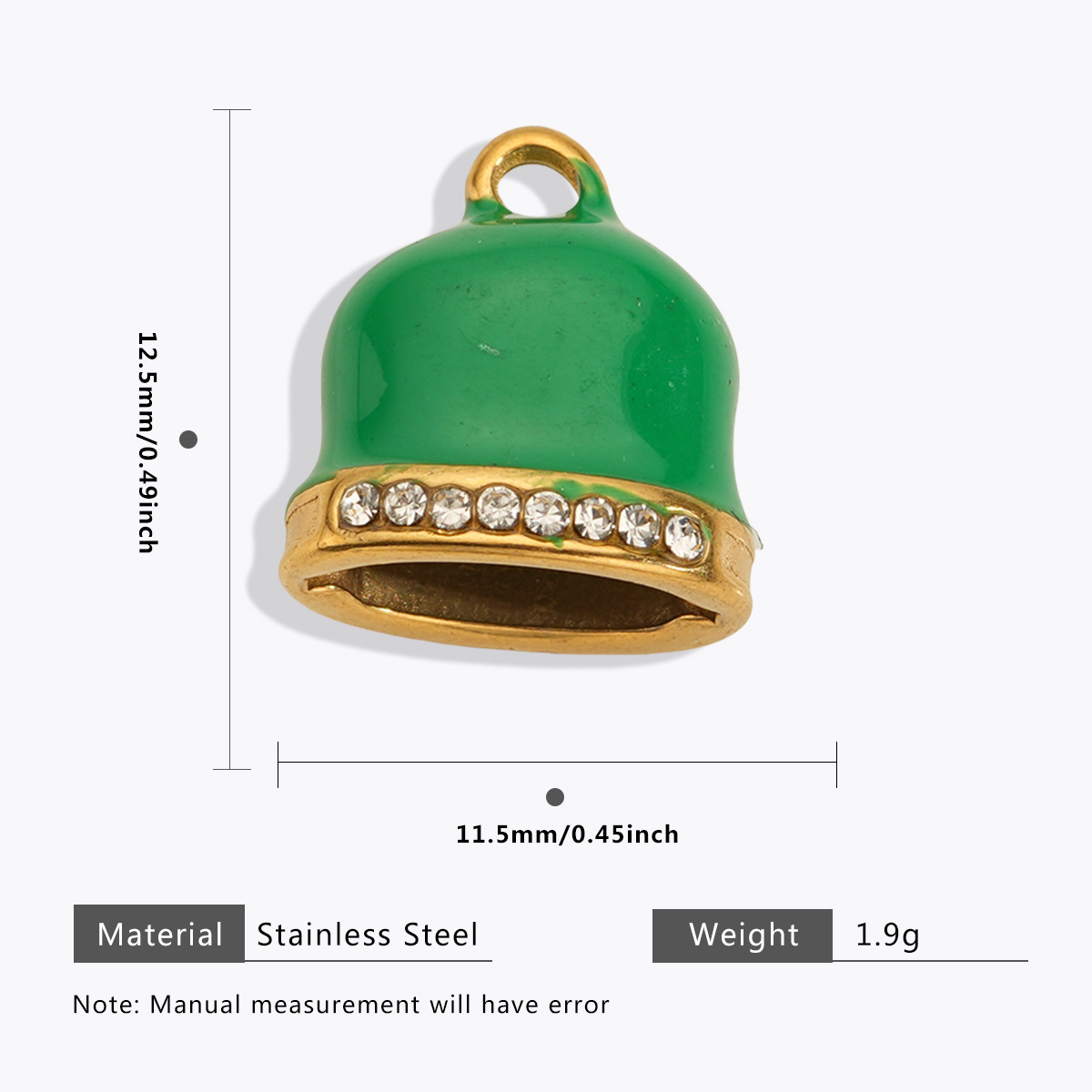Bell oil drop diamond pendant-green