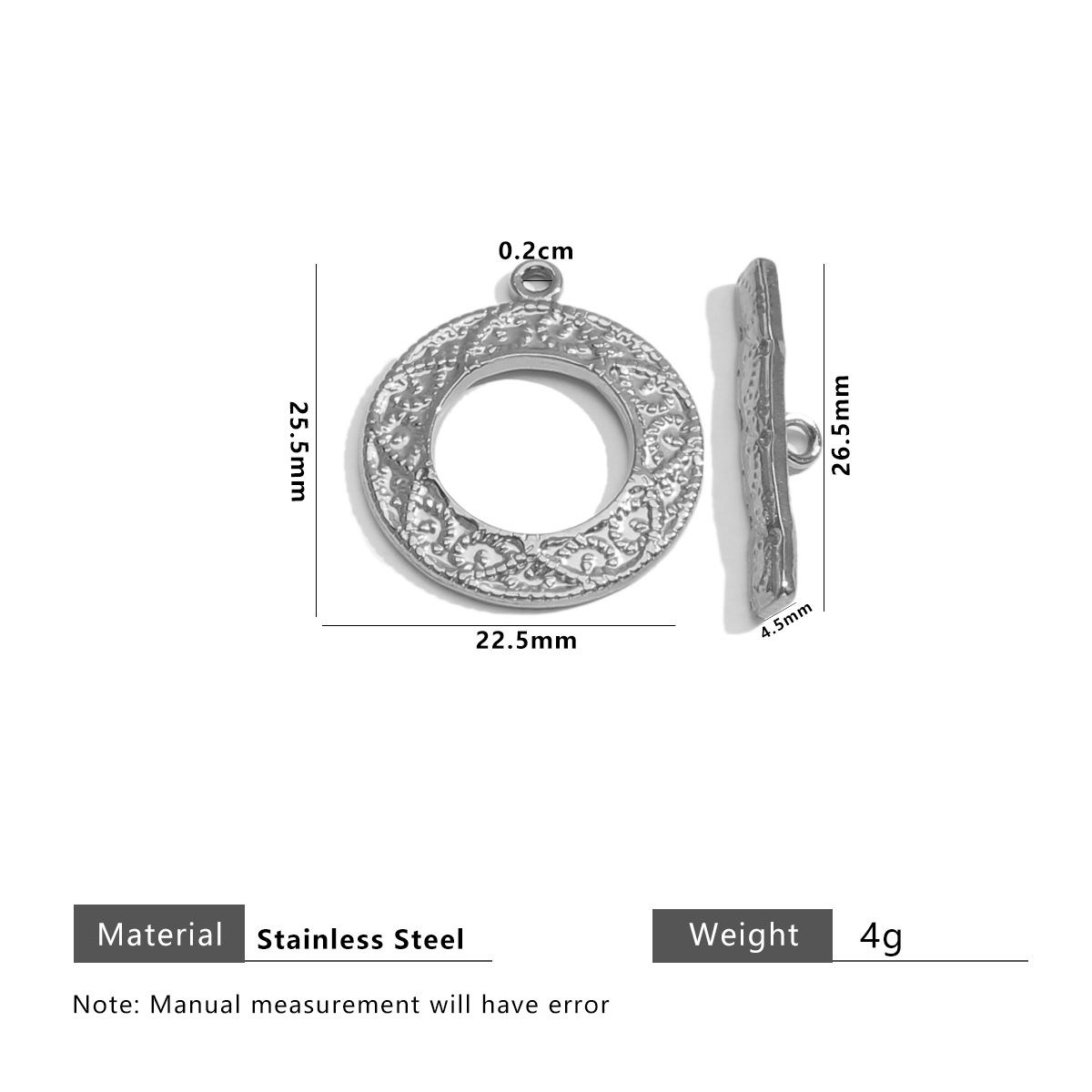Steel color flattened round texture model