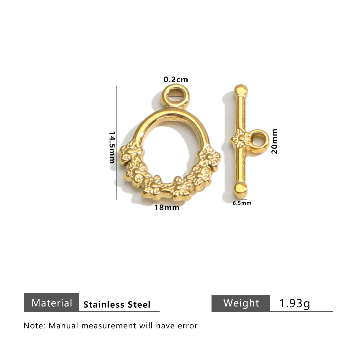 6:Golden round with flowers