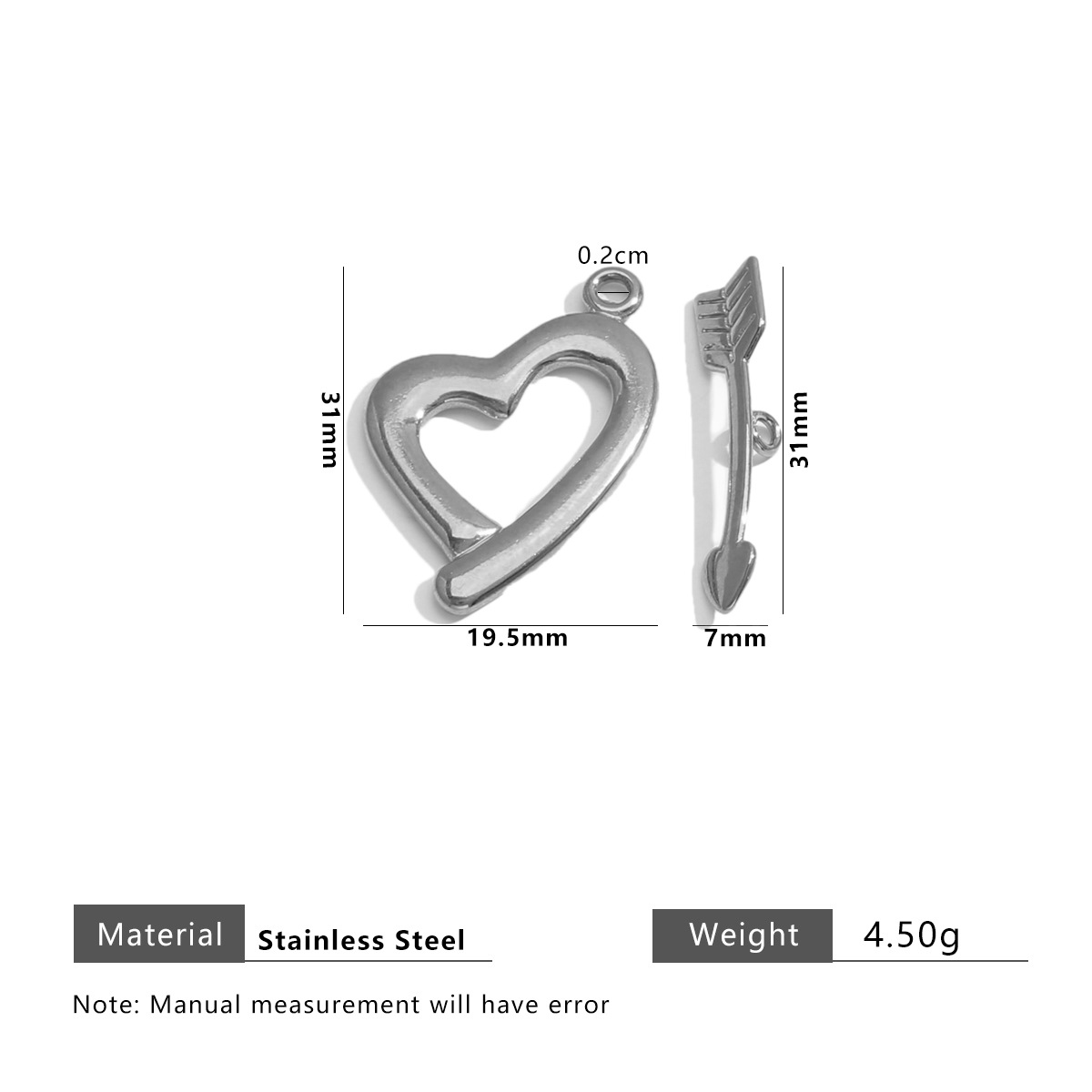 12:Steel color peach heart archery model