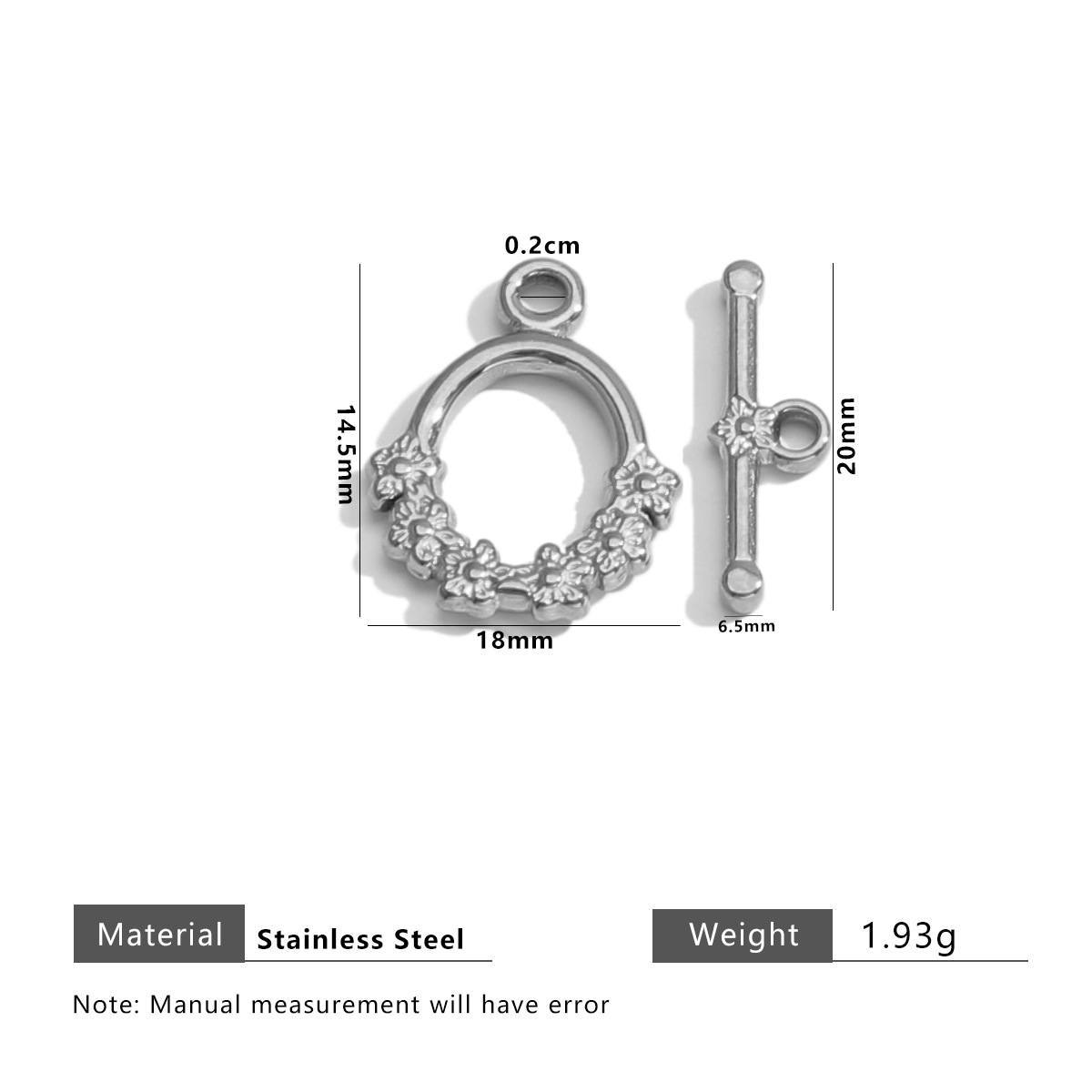 17:Steel color round with flowers
