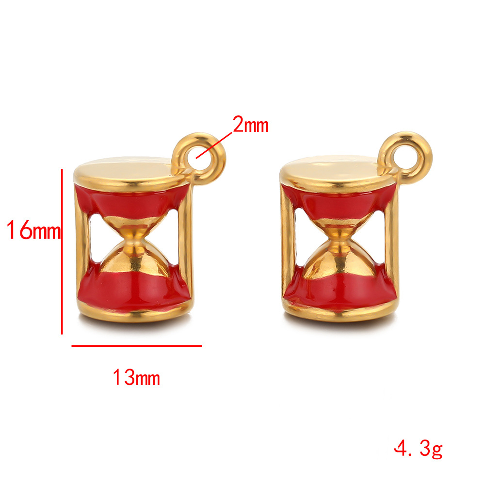 1:Red gold oil dripping hourglass pendant