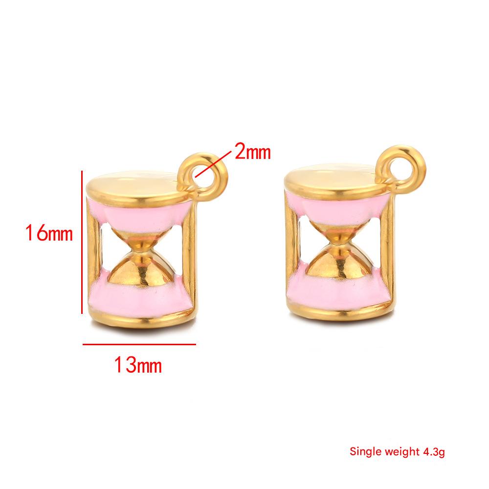 2:Pink gold oil dripping hourglass pendant