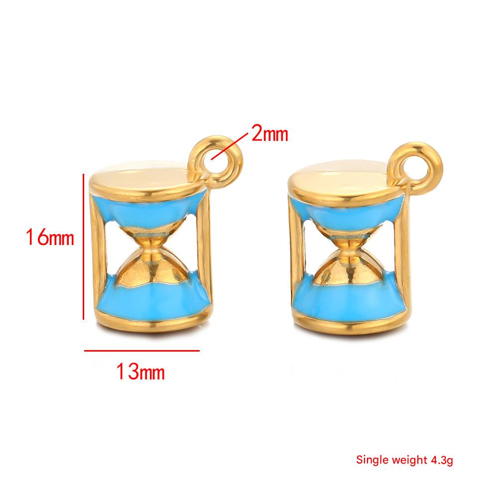 4:Blue gold oil dripping hourglass pendant