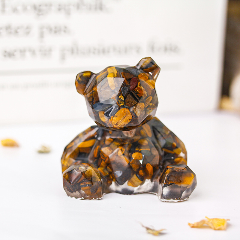 15:Tiger Eye Stone mirror bear