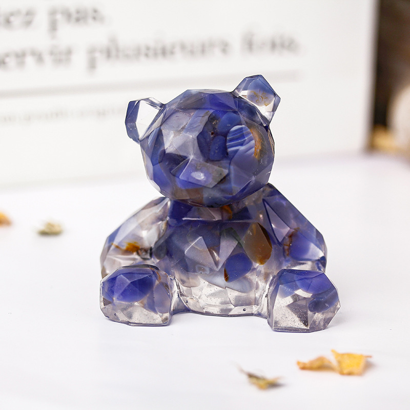 21:Blue Agate mirror bear