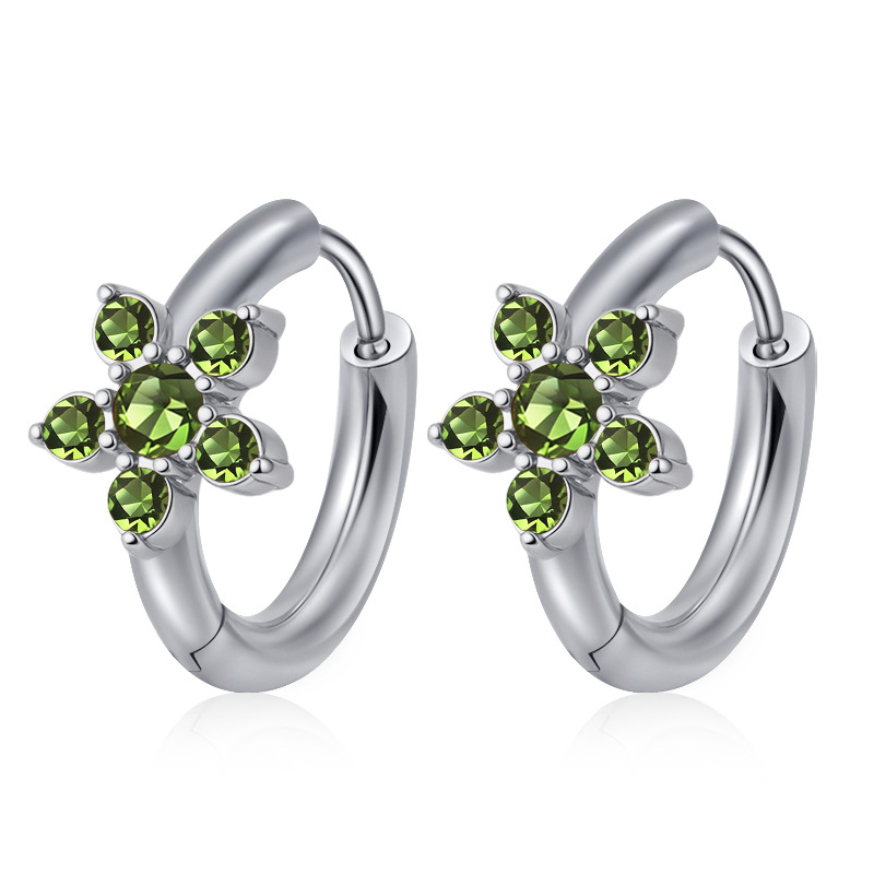 Ms-783 small steel color green diamond