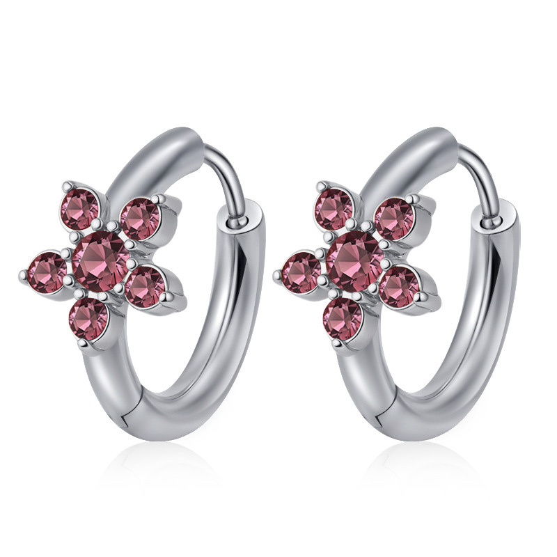 Ms-783 small steel color pink purple diamond