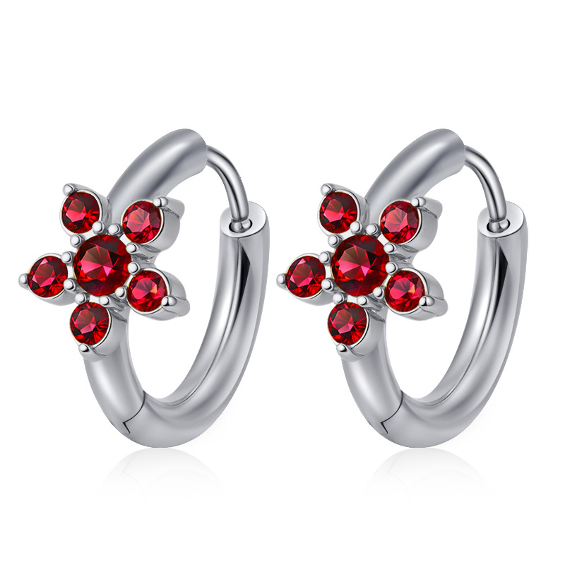 Ms-783 small steel color red diamond