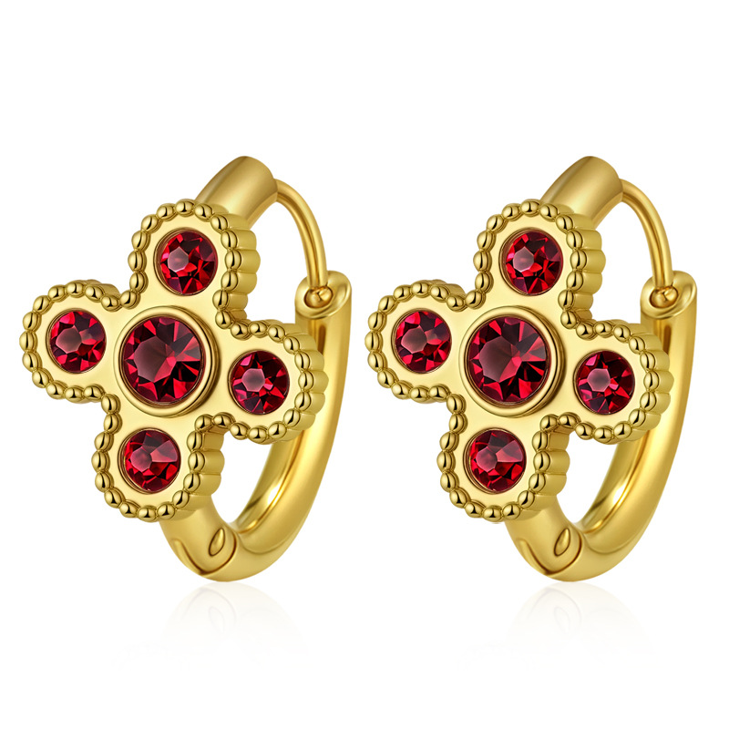 Ms-784 four-leaf flower golden red diamond