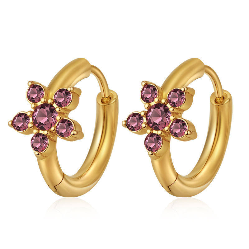 9:Ms-783 small golden pink purple diamond