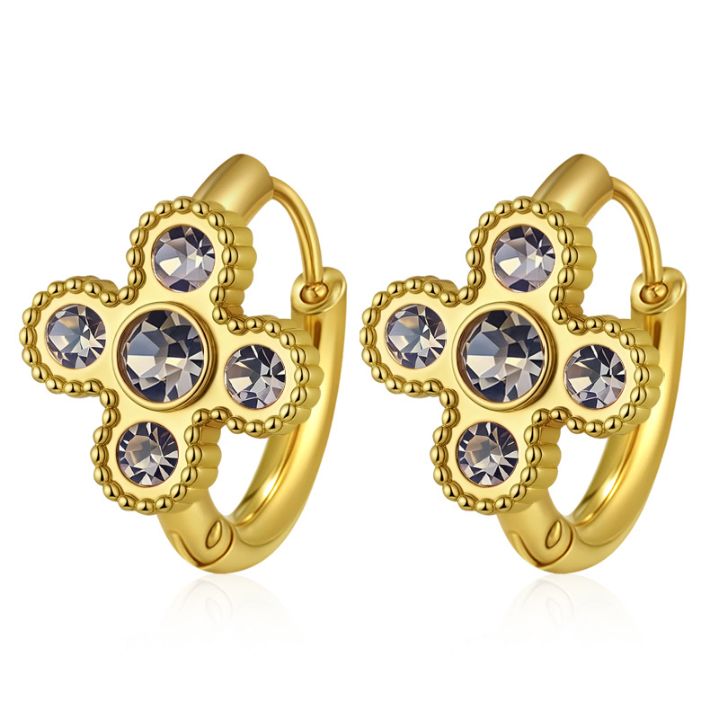 16:Ms-784 four-leaf flower golden white diamond