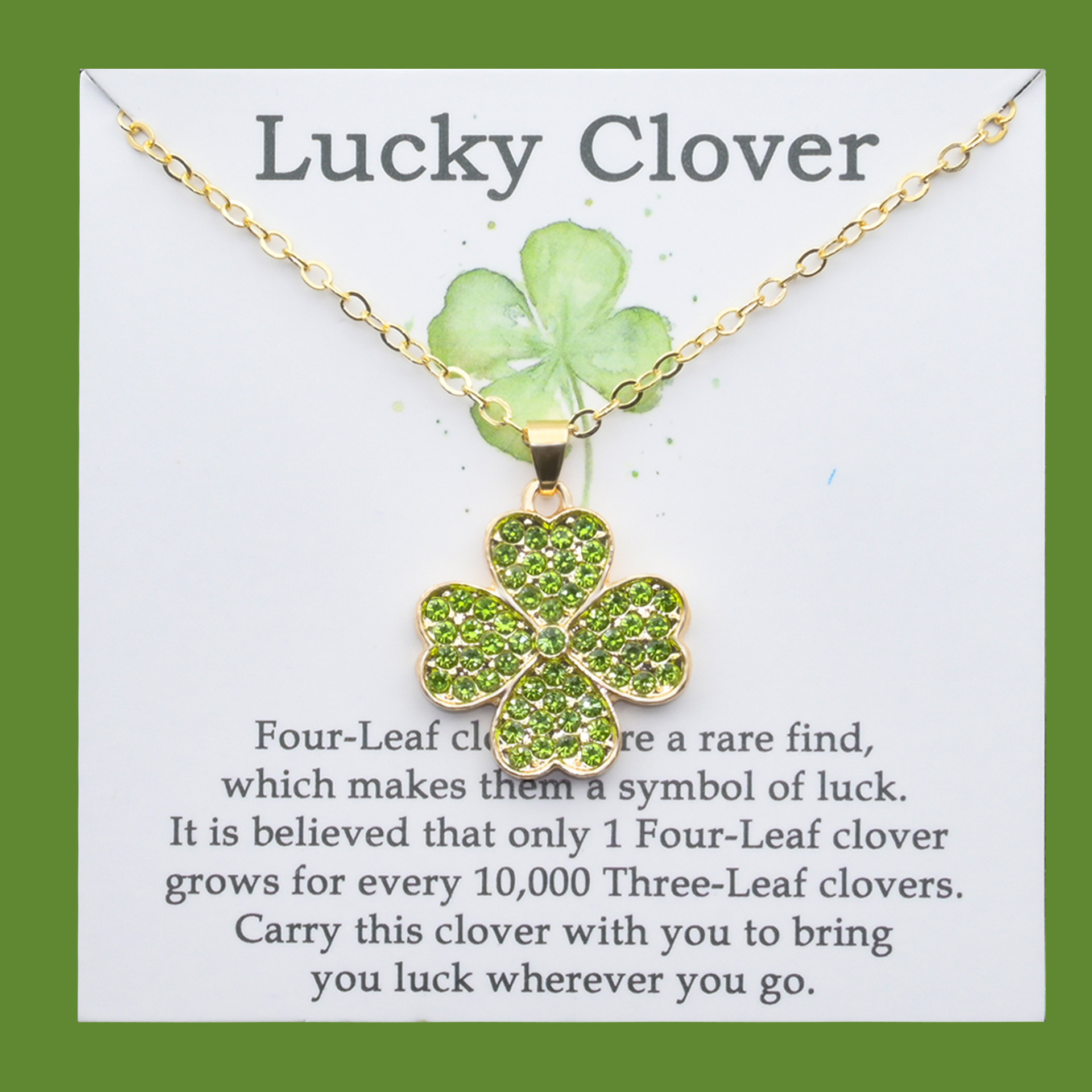 2:Green dot diamond necklace + card