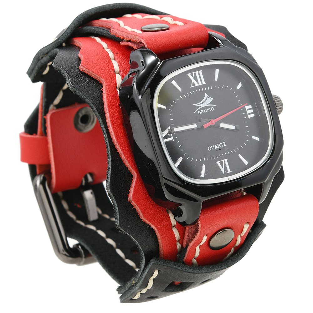 4:Black leather red leather color