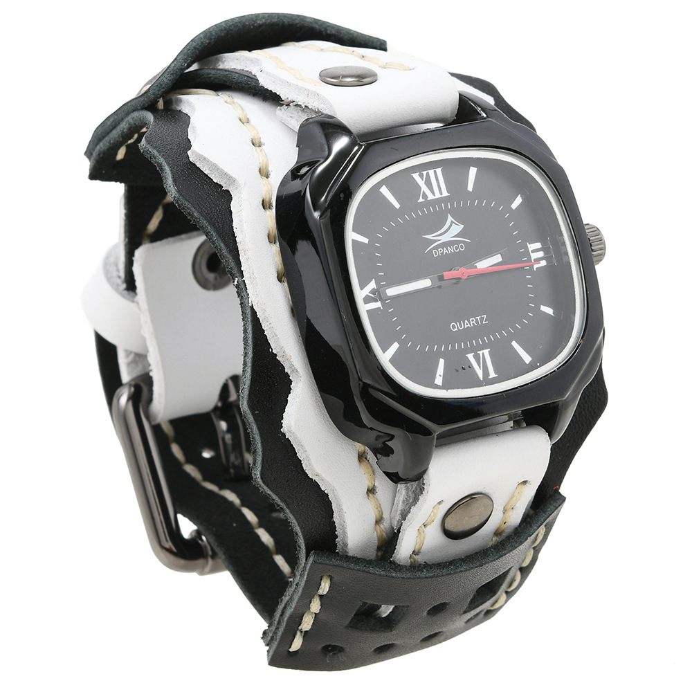 5:Black leather white leather