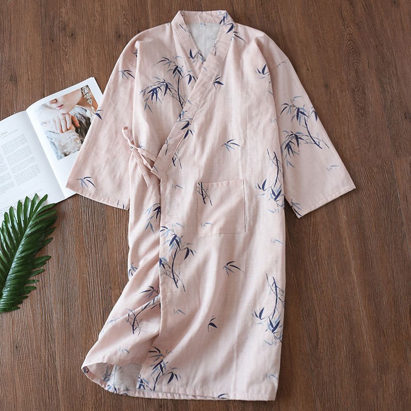 Women's pink bamboo leaf nightgown