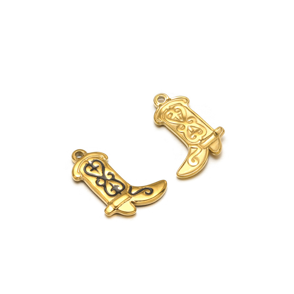 20*15mm gold boots, single-sided oil dripping cros