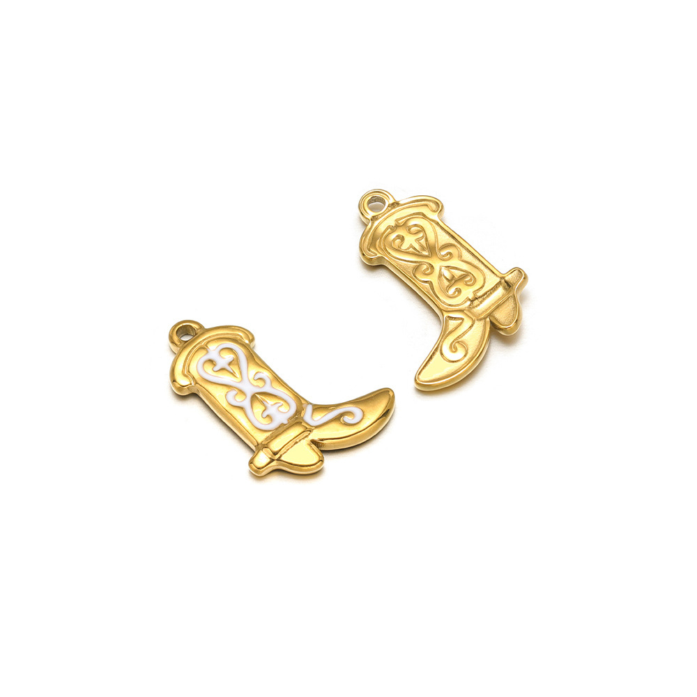 20*15mm gold boots, single-sided oil dripping cros