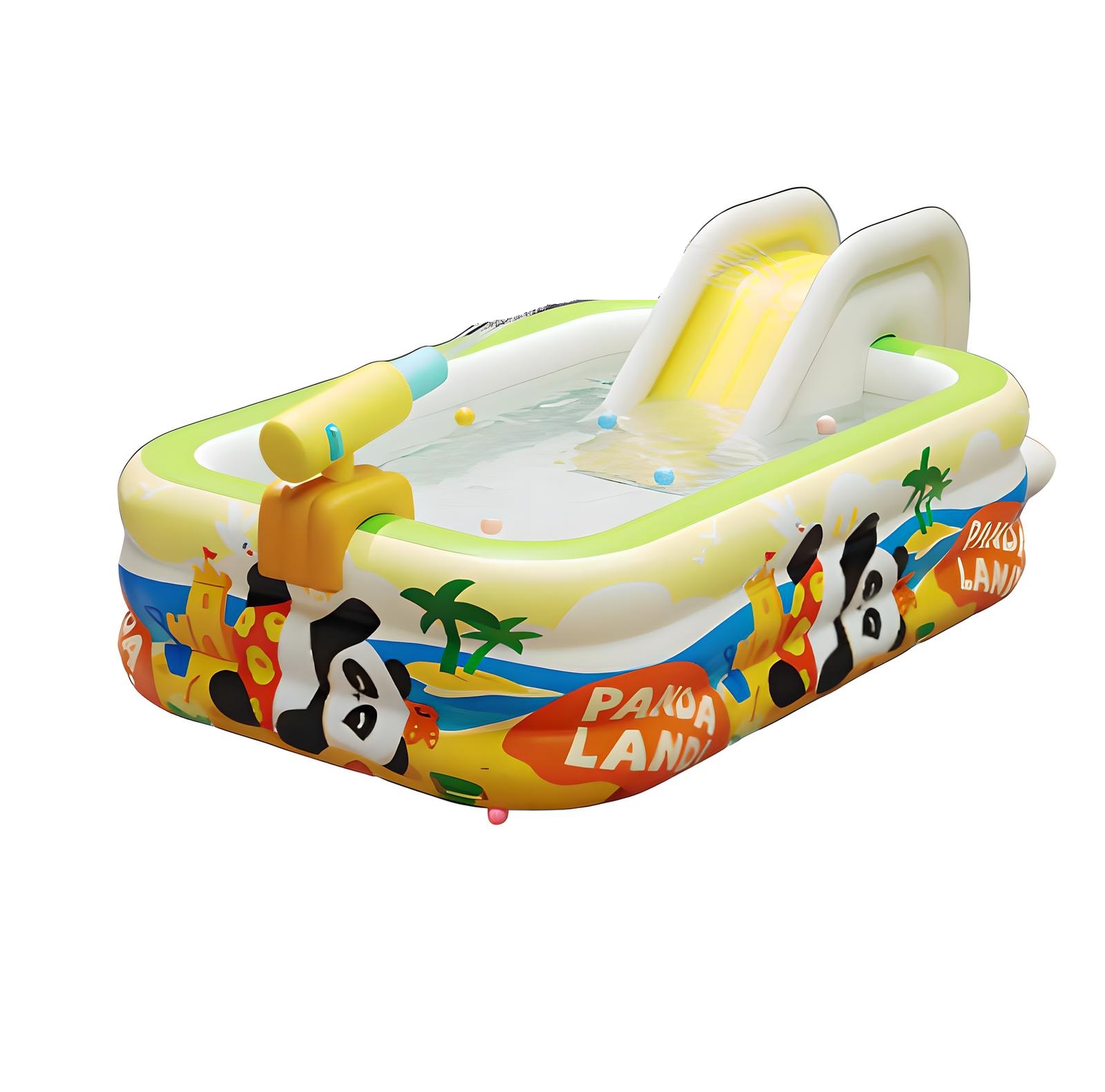 2.1m pool with slide and water gun