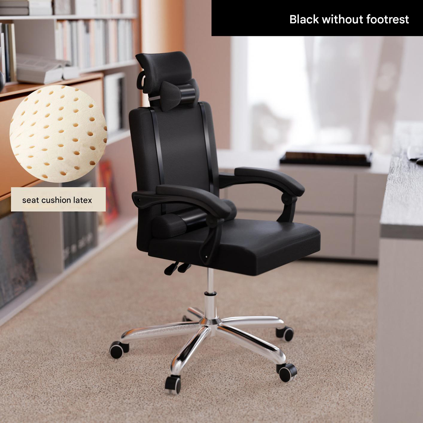 Black mesh   latex cushion