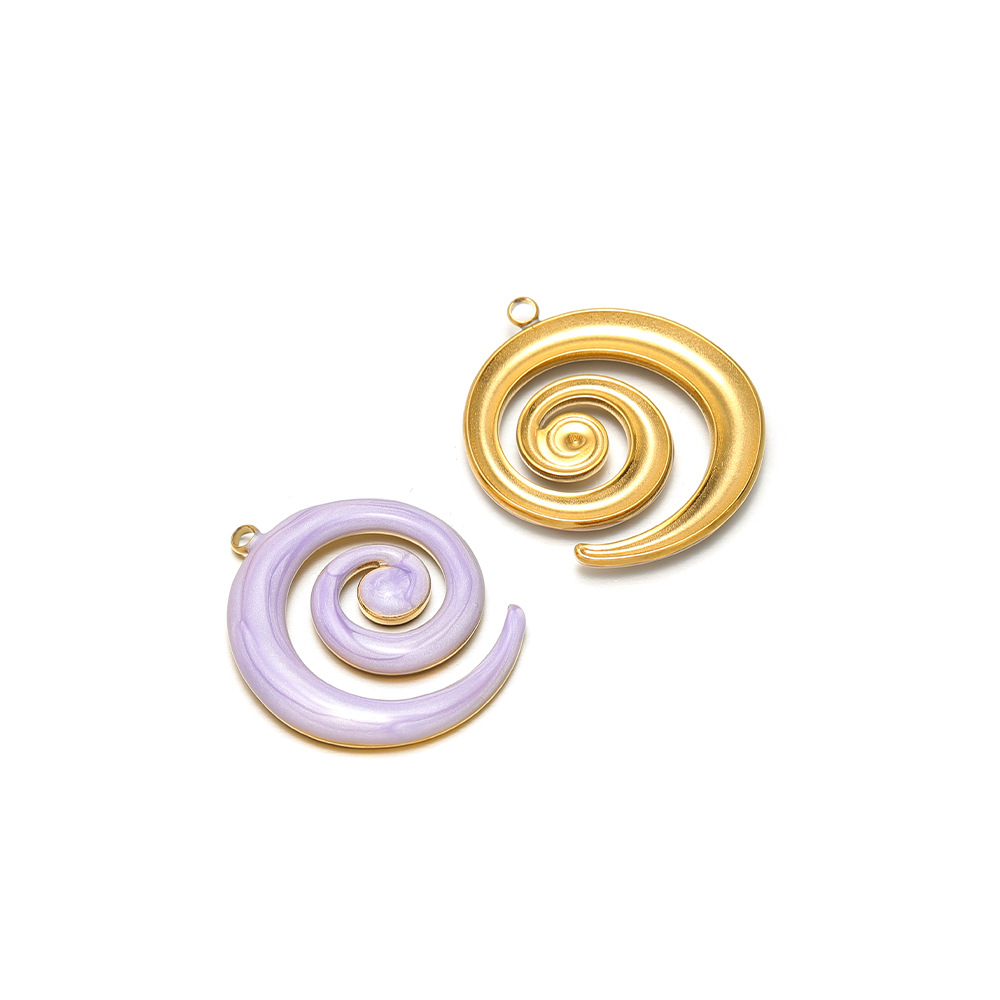 7:30*26mm golden left-hand mosquito coil with oil dripping on one side, 1.9mm single hole inside, light purple