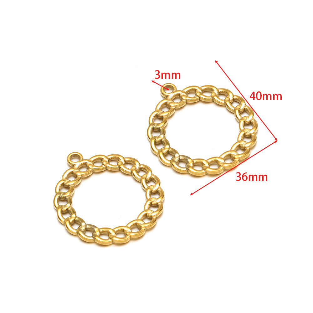 16:40*36mm hydraulic hollow circle, 3mm single hole inside, gold