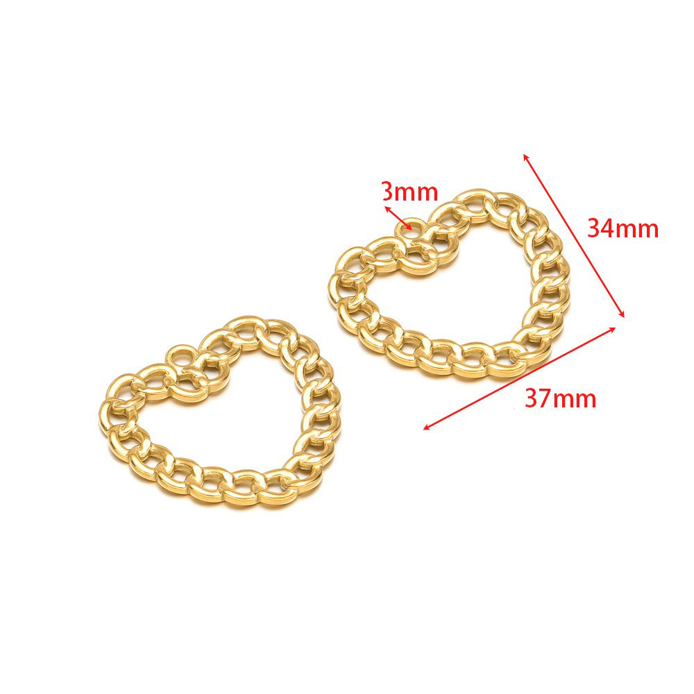 17:34*37mm hydraulic hollow heart ring, 3mm single hole inside, gold