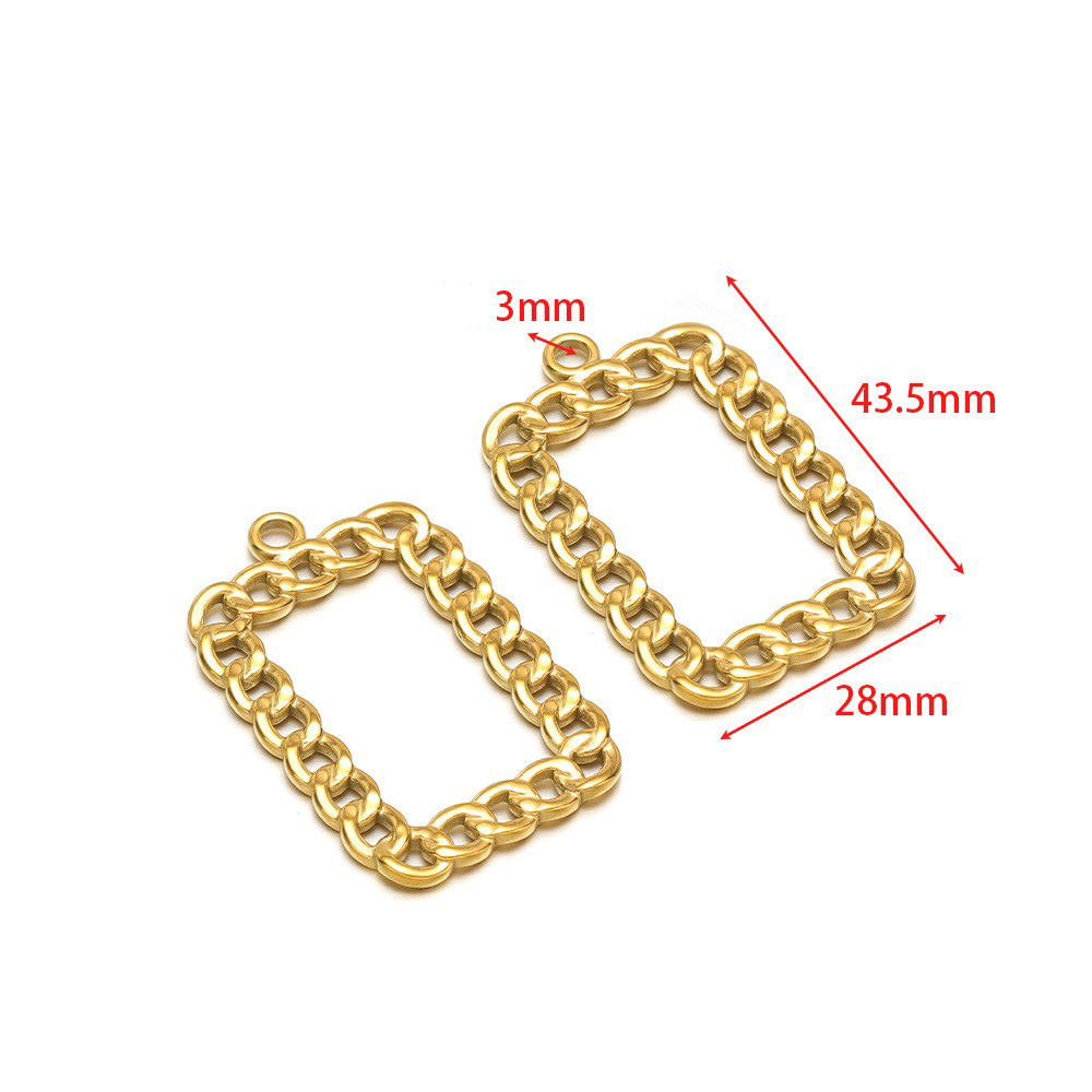 18:43.5*28mm hydraulic hollow square ring, 3mm single hole inside, gold