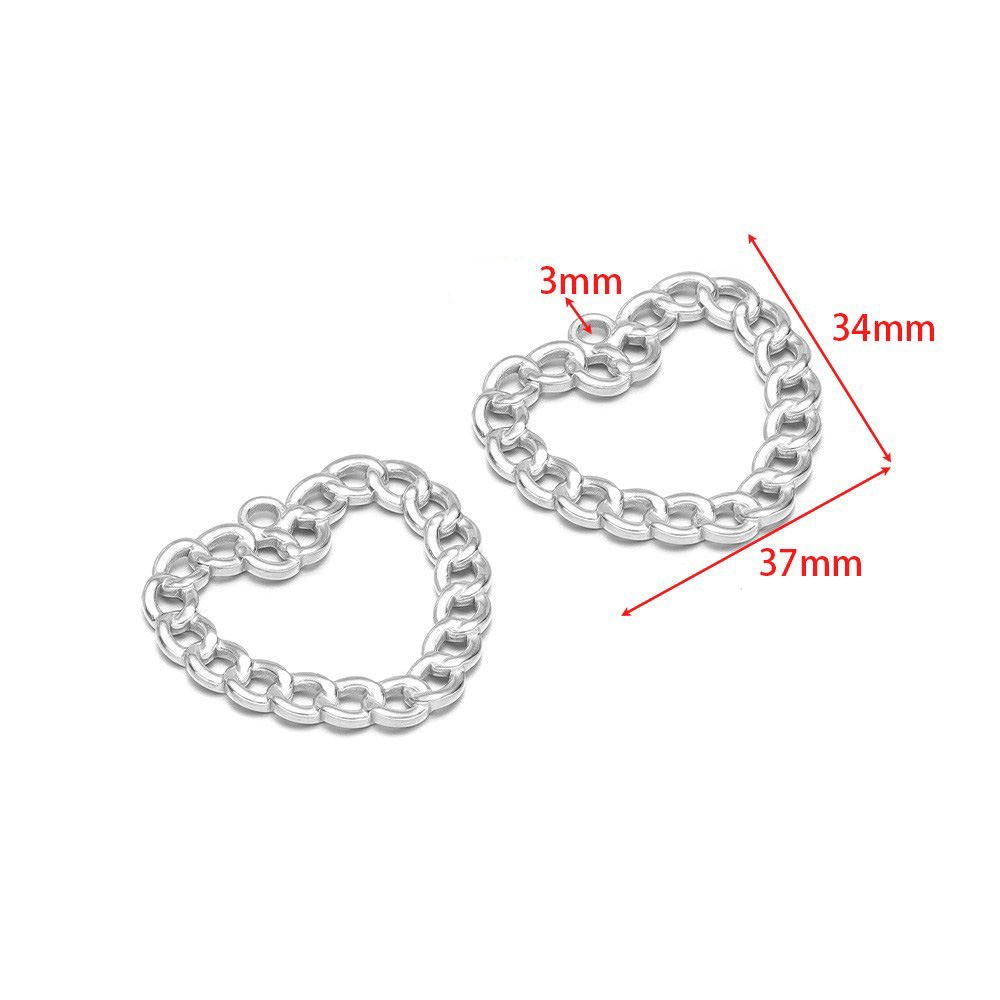 23:34*37mm hydraulic hollow peach heart ring, 3mm single hole inside, steel color