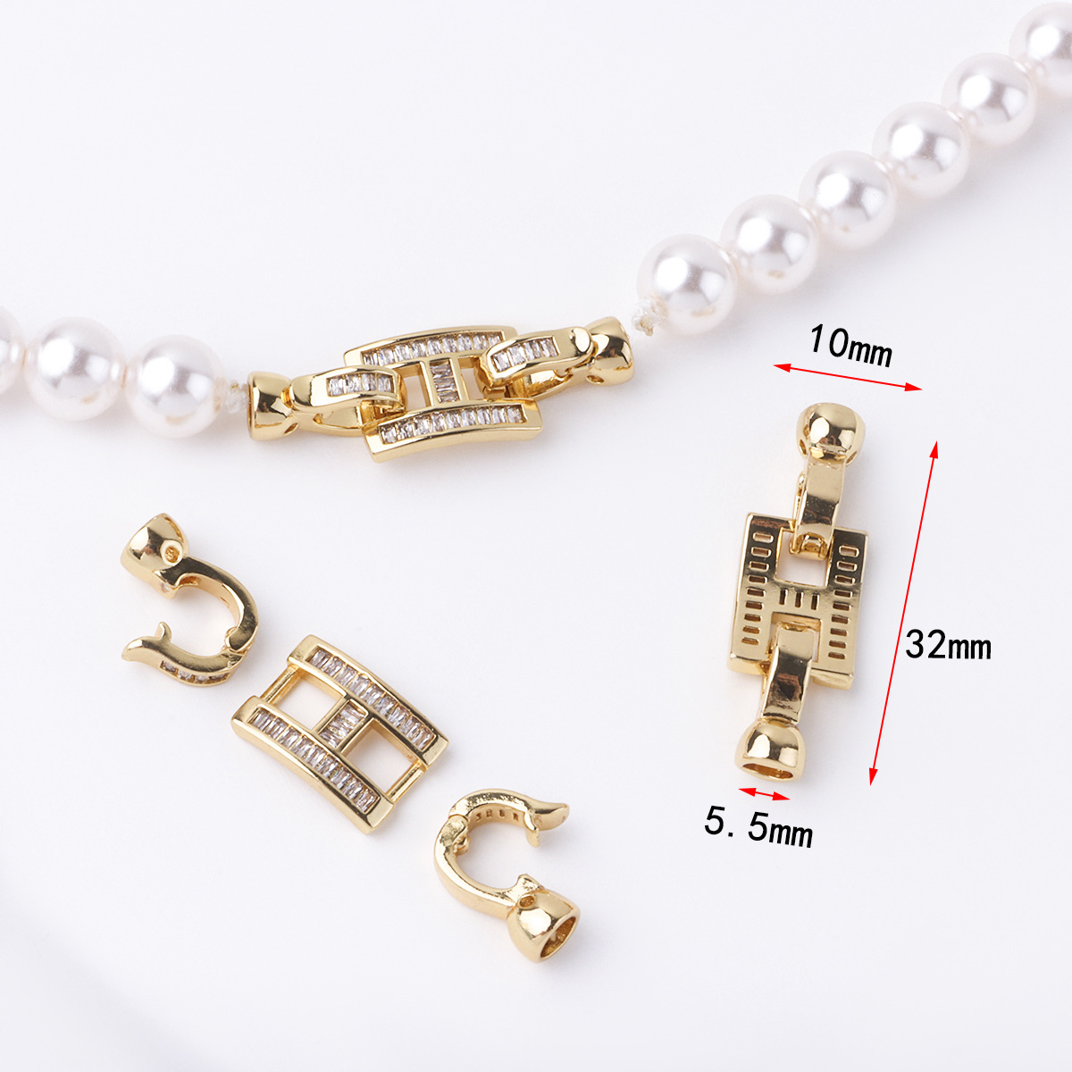 1:Set of golden small h connecting buckles